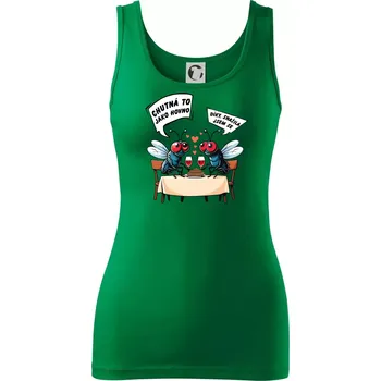 Mouchy večeře - Dámské tílko - M ( Středně zelená )