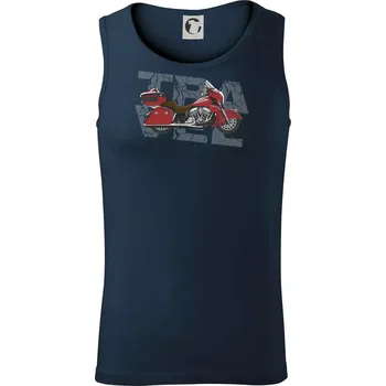 Cestovní motorka Amerika červená - Tílko pánské Core - 2XL ( Námořní modrá (velmi tmavá - téměř černá) )