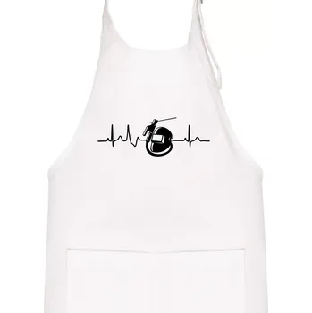 Kuchyňská zástěra EKG svářeč - Dětská zástěra na vaření - Univerzální velikost ( Bílá )