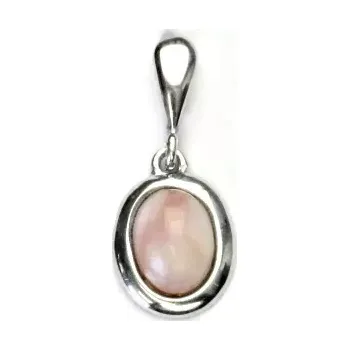 Přívěsek Zlatý přívěsek, přírodní růžový opál 8x6 mm , bílé i žluté zlato - P 1355/22 (růžový opál 8x6 mm)