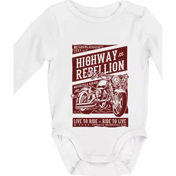 Kojenecké oblečení Highway Rebellion - Body kojenecké s dlouhým rukávem - Dlouhý r. do 3 měs ( Bílá )