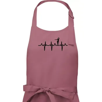 Kuchyňská zástěra EKG tanečnice salsy - Pánská zástěra na vaření - Univerzální velikost ( Starorůžová )
