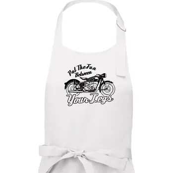 Kuchyňská zástěra Put The Fun Between Your Legs Moto - Pánská zástěra na vaření - Univerzální velikost ( Bílá )