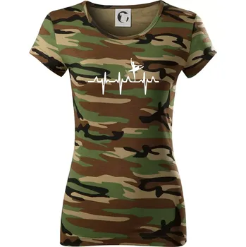 Dámské tričko EKG balet - Dámské maskáčové triko - M ( Hnědý maskáč )