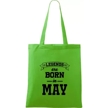 Nákupní taška Legends are born in May - Taška bavlněná - 42 x 38 cm ( Apple Green )