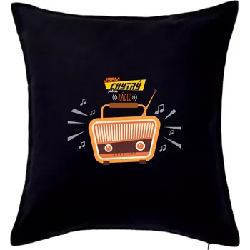 Polštář Jsem chytrý jako rádio barevné - Polštář 50x50 - 50x50 - Pouze potah ( Černá )