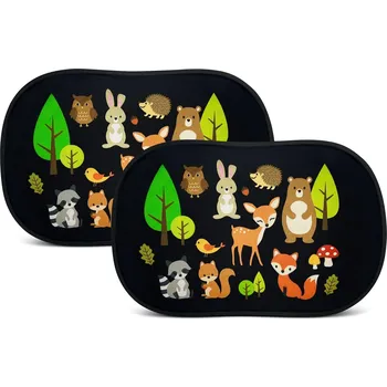 Dřevěná hračka HECKBO 2x Autoclonka s 8 Přísavkami – Lesní Zvířátka, 48x31 cm