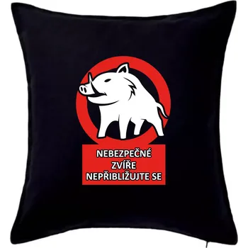 Polštář Nebezpečné zvíře - Polštář 50x50 - 50x50 - Pouze potah ( Černá )