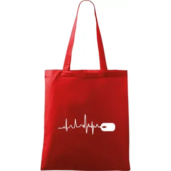 EKG myš - Taška bavlněná - 42 x 38 cm ( Červená )
