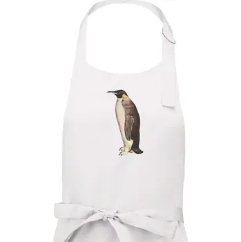 Kuchyňská zástěra Tučňák kreslený vodovými barvami - Dámská zástěra na vaření - Univerzální velikost ( Bílá )