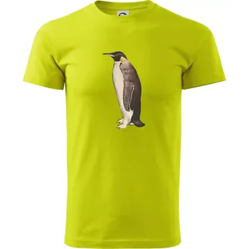 Pánské tričko Tučňák kreslený vodovými barvami - Klasické pánské triko vyšší gramáže - L ( Limetková )