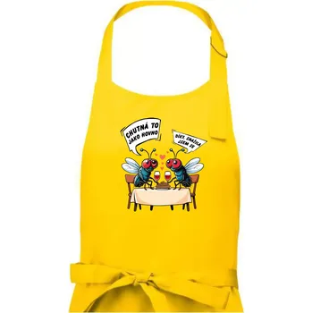 Kuchyňská zástěra Mouchy večeře - Dámská zástěra na vaření - Univerzální velikost ( Žlutá )