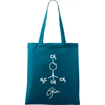 Barová chemie - gin - Taška bavlněná - 42 x 38 cm ( Petrolejová )