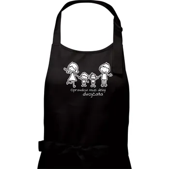 Kuchyňská zástěra Opravdoví muži dělají dvojčata - kluk kluk - Pánská zástěra na vaření - Univerzální velikost ( Černá )