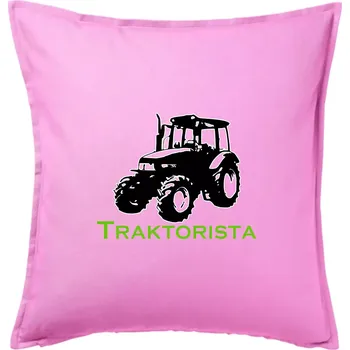 Polštář John traktorista - Polštář 50x50 - 50x50 - Pouze potah ( Růžová )