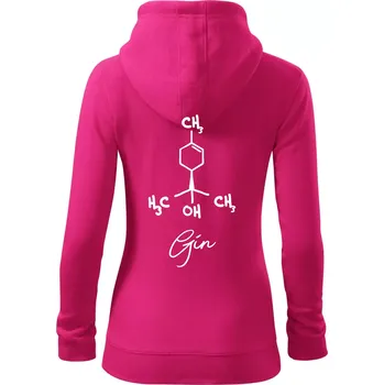 Dámská mikina Barová chemie - gin - Dámská mikina trendy zipper s kapucí - L ( Purpurová )