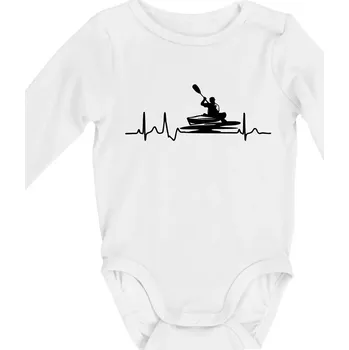 EKG kajak - Body kojenecké s dlouhým rukávem - Dlouhý r. do 3 měs ( Bílá )