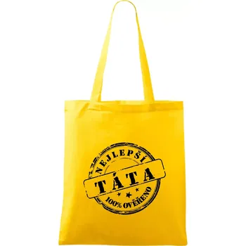 Razítko - nejlepší tatínek - Taška bavlněná - 42 x 38 cm ( Žlutá )