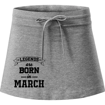 Dámská sukně Legends are born in March - Sportovní sukně - two in one - XL ( Tmavě šedý melír )