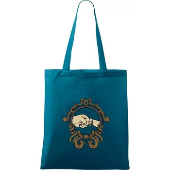 Táta a syn pěsti - Taška bavlněná - 42 x 38 cm ( Petrolejová )