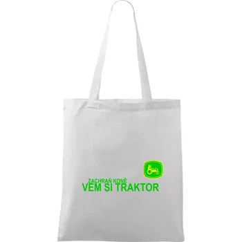 Zachraň koně, vem si traktor! - Taška bavlněná - 42 x 38 cm ( Bílá )