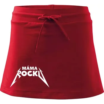 Dámská sukně Máma rocku metal - Sportovní sukně - two in one - S ( Červená )