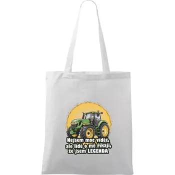 Nákupní taška Legenda traktor - Taška bavlněná - 42 x 38 cm ( Bílá )