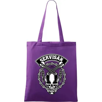 Lebka servisák - Taška bavlněná - 42 x 38 cm ( Fialová )
