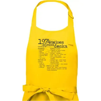 Kuchyňská zástěra Nejsem ohraná deska 1974 - Dámská zástěra na vaření - Univerzální velikost ( Žlutá )