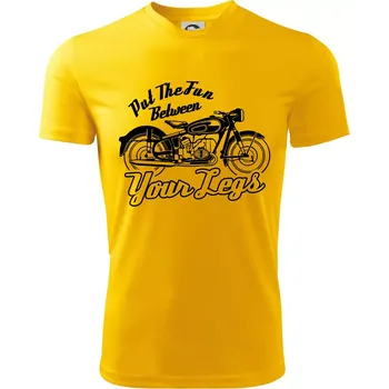 Put The Fun Between Your Legs Moto - Dětské triko sportovní (dresovina) - 134 cm/8 let ( Žlutá )