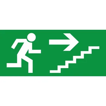 Fotoluminiscenční samolepka Únikové schodiště vpravo nahoru 210 x 100 mm VÝPRODEJ