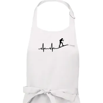 Kuchyňská zástěra EKG skialpinismus - Dámská zástěra na vaření - Univerzální velikost ( Bílá )