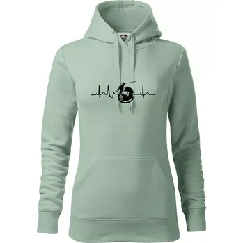 Dámská mikina EKG svářeč - Mikina dámská Cape s kapucí - XL ( Sage )