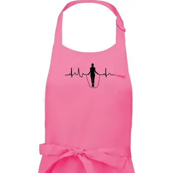 Kuchyňská zástěra EKG švihadlo - Pánská zástěra na vaření - Univerzální velikost ( Růžová )