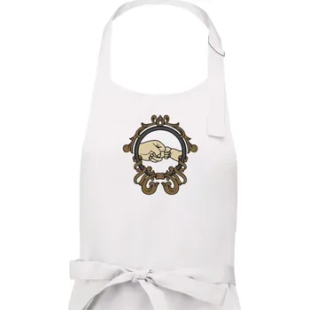 Kuchyňská zástěra Táta a syn pěsti - Dámská zástěra na vaření - Univerzální velikost ( Bílá )