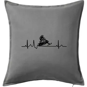 Polštář EKG sněžný skútr - Polštář 50x50 - 50x50 - Včetně výplně ( Tmavě šedý melír )