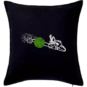 Polštář Motorová pila - Polštář 50x50 - 50x50 - Včetně výplně ( Černá )