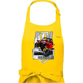 Kuchyňská zástěra ATV garage - Pánská zástěra na vaření - Univerzální velikost ( Žlutá )