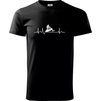 Pánské tričko EKG sněžný skútr - Triko extra velké (5-8XL) - 8XL ( Černá )