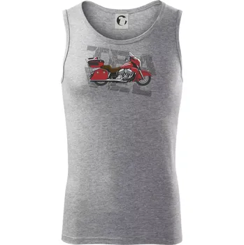 Cestovní motorka Amerika červená - Tílko pánské Core - L ( Tmavě šedý melír )