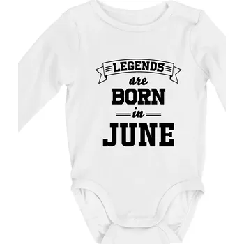 Kojenecký body Legends are born in June - Body kojenecké s dlouhým rukávem - Dlouhý r. do 3 měs ( Bílá )
