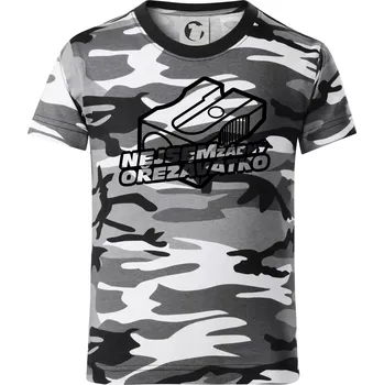 Chlapecké tričko Ořezávátko - Dětské maskáčové triko - 146 cm/10 let ( Šedý maskáč )