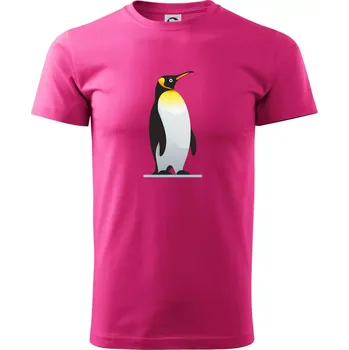 Tučňák se žlutou nákrčenkou - Klasické pánské triko vyšší gramáže - S ( Purpurová )