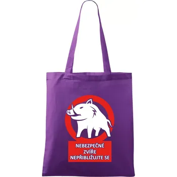 Nebezpečné zvíře - Taška bavlněná - 42 x 38 cm ( Fialová )