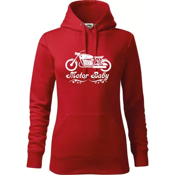 Dámská mikina Motor baby - Mikina dámská Cape s kapucí - L ( Červená )