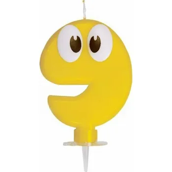 Svíčka WIMEX Narozeninová svíčka s očičkami, číslo – 9