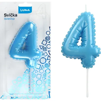 Balónek Svíčka č. 4 balónek MODRÁ LUMA