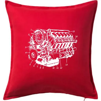 Polštář Motor T930 - 3 - Polštář 50x50 - 50x50 - Včetně výplně ( Červená )