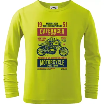 Chlapecké tričko Caferacer Classic Race - Triko dětské Long Sleeve - 122 cm/6 let ( Limetková )