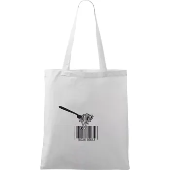 Čárový kód pasta - Taška bavlněná - 42 x 38 cm ( Bílá )